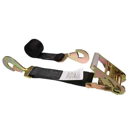 Us Cargo Control 2" x 12' Black Car Tie Down w/ Twisted Snap Hooks 5412TSH-BLK